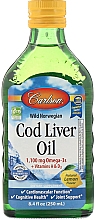 Kup Olej z wątroby dzikiego dorsza norweskiego o smaku cytrynowym - Carlson Labs Wild Norwegian Cod Liver Oil Natural Lemon Flavor 1100 mg