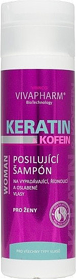 Keratynowy balsam do włosów z kofeiną - Vivaco Vivapharm Keratin & Caffeine Regenerating Hair Conditioner — Zdjęcie N1