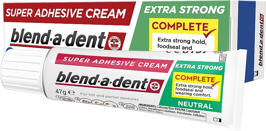 Krem do mocowania protez - Blend-A-Dent Super Adhesive Cream Neutral Complete  — Zdjęcie N5
