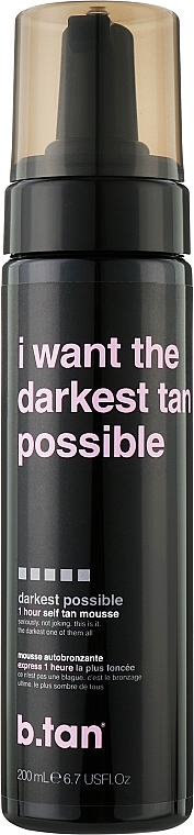 Pianka samoopalająca I Want The Darkest Tan Possible - B.tan I Want The Darkest Tan Possible Self Tan Mousse — Zdjęcie N1