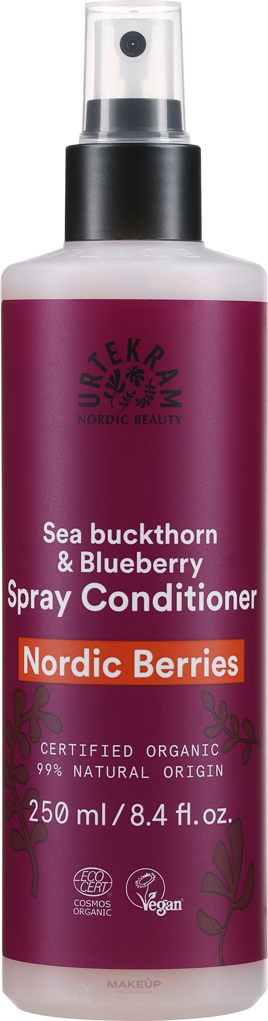 Organiczna odżywka w sprayu bez spłukiwania Nordyckie jagody - Urtekram Nordic Berries Spray Conditioner Leave In — Zdjęcie 250 ml