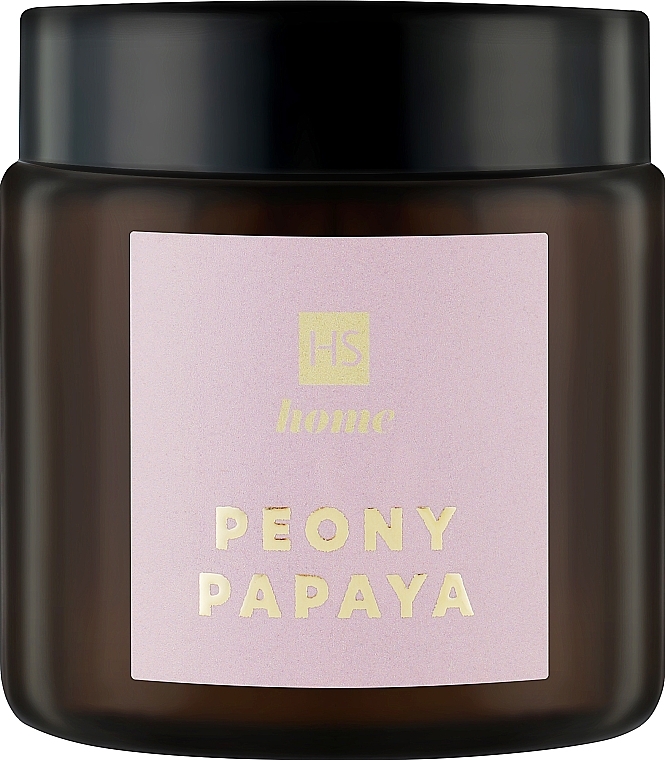 Naturalna świeca zapachowa z wosku sojowego o zapachu piwonii i papai - HiSkin Home