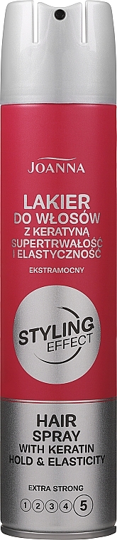 Ekstramocny lakier do włosów z keratyną - Joanna Styling Effect — Zdjęcie N1