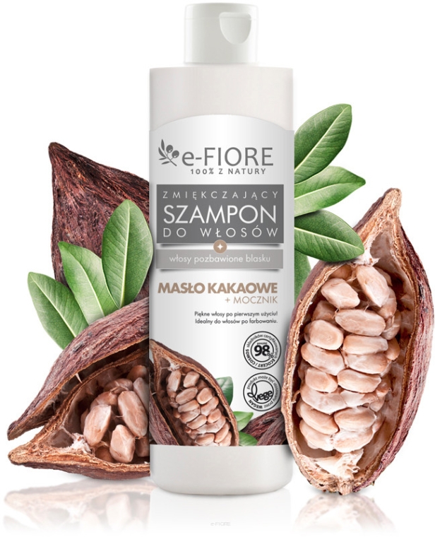 Zmiękczający szampon do włosów pozbawionych blasku Masło kakaowe + mocznik - E-Fiore — Zdjęcie N1