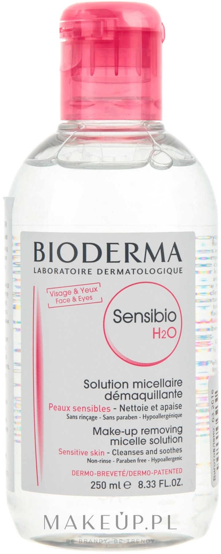 Płyn micelarny do oczyszczania twarzy i demakijażu - Bioderma Sensibio H2O — Zdjęcie 250 ml