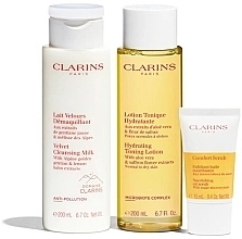 Zestaw - Clarins My Cleansing Essentials Normal Skin (milk/200 ml + lot/200 ml + scr/15 ml + pouch) — Zdjęcie N3