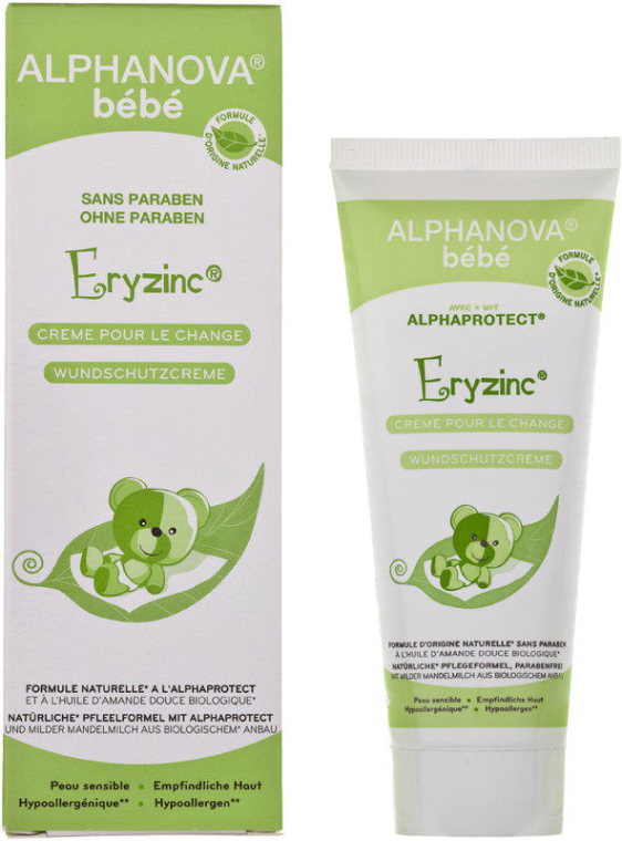 Krem pod pieluszkę chroniący przed podrażnieniami i odparzeniami - Alphanova Baby Natural Eryzinc Nappy Rash Cream — Zdjęcie N1