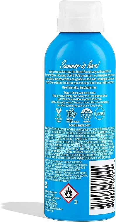 Spray z filtrem przeciwsłonecznym, bezzapachowy - Bondi Sands Sunscreen Spray SPF30 Fragrance Free — Zdjęcie N2