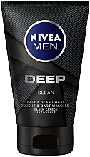 Głęboko oczyszczający żel do twarzy i zarostu z węglem aktywnym dla mężczyzn - NIVEA MEN Cleaning Deep Wash Gel — Zdjęcie N1