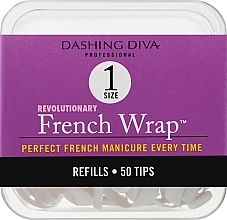 Kup Wąskie tipsy - Dashing Diva French Wrap White 50 Tips (Size 1)