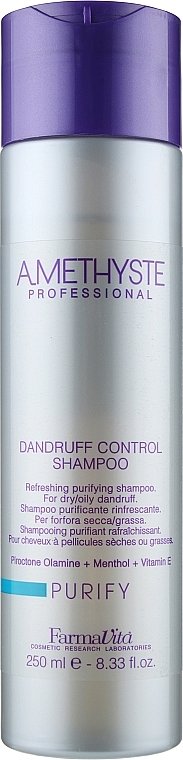 Szampon przeciwłupieżowy do włosów - Farmavita Amethyste Purify Dandruff Control Shampoo — Zdjęcie N1