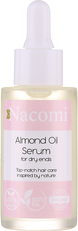 Serum na końcówki włosów z olejem ze słodkich migdałów - Nacomi Almond Oil Serum — Zdjęcie N1