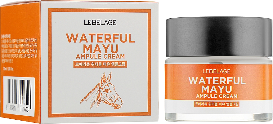 Krem do twarzy z olejem końskim - Lebelage Waterful Mayu Ampule Cream