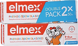 Zestaw past do zębów mlecznych dla dzieci 0–6 lat - Elmex (2 x t/paste 50 ml) — Zdjęcie N2