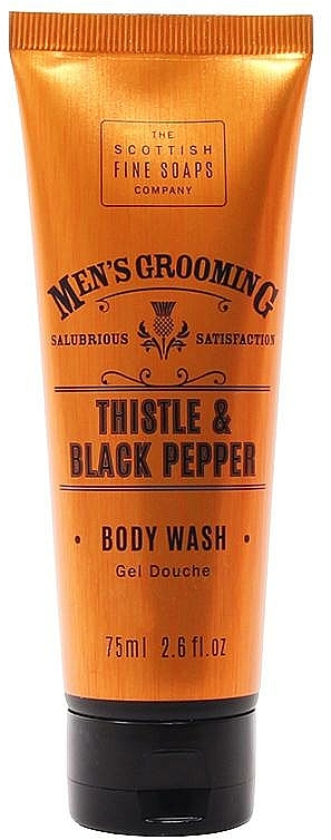 Zestaw - Scottish Fine Soaps Mens Grooming Thistle & Black Pepper Travel Bag (sh/gel 75 ml + f/wash 75 ml + a/sh/balm 75 ml + f/cr 75 ml + towel + bag) — Zdjęcie N6