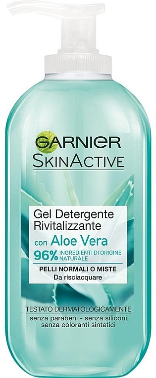 Rewitalizujący żel do mycia twarzy - Garnier Skinactive Detergente Rivitalizzante Aloe Vera Gel — Zdjęcie N1