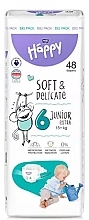 Pieluchy dziecięce 15+ kg, rozmiar 6 Junior Extra, 48 sztuki - Bella Baby Happy Soft & Delicate — Zdjęcie N1
