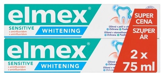 Zestaw - Elmex Professional Sensitive Whitening Teeth (toothpaste/2x75ml) — Zdjęcie N1