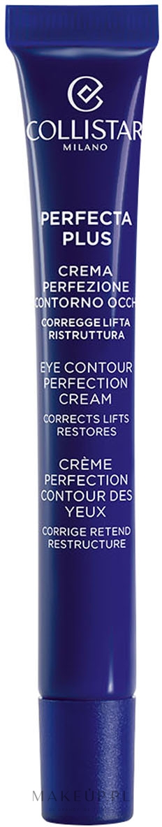 Krem do okolic oczu - Collistar Perfecta Plus Eye Contour Perfection Cream — Zdjęcie 15 ml