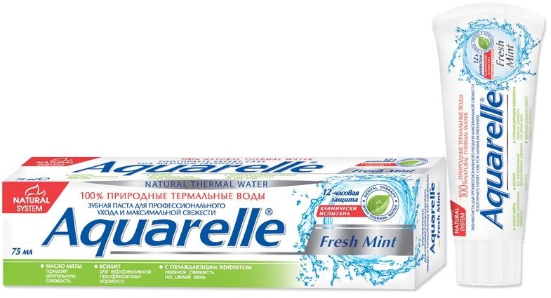 Pasta do zębów Fresh Mint bez fluoru i cukru - Sts Cosmetics Aquarelle Toothpaste — Zdjęcie N1