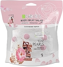 Gąbka do kąpieli z perełkami mydlanymi Jogurt, woda różana i czekolada - Nature of Agiva Roses Body Fruit Salad Soap Pearls — Zdjęcie N3