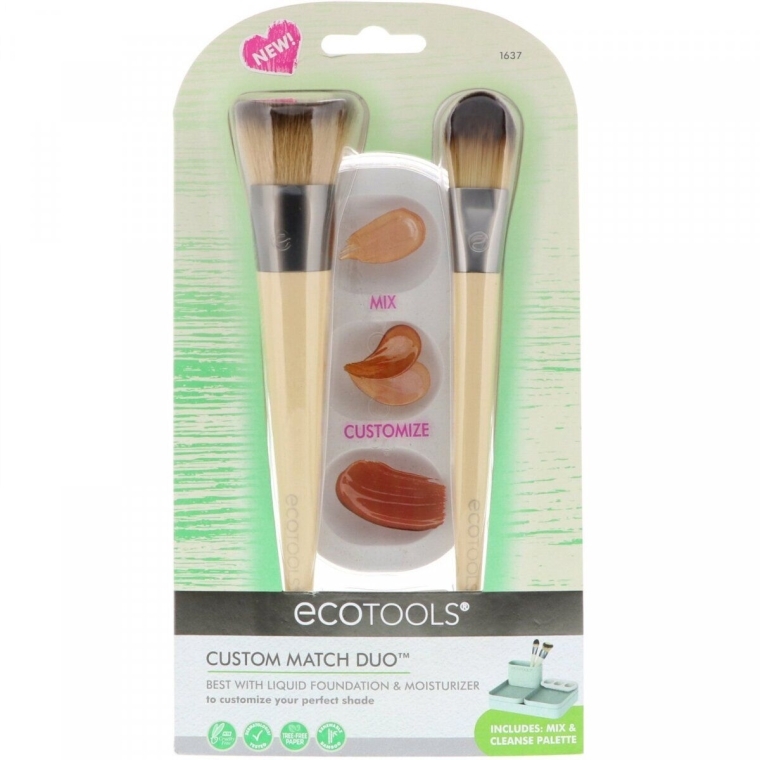 Zestaw pędzli do makijażu z paletką - EcoTools Custom Match Duo — Zdjęcie N1