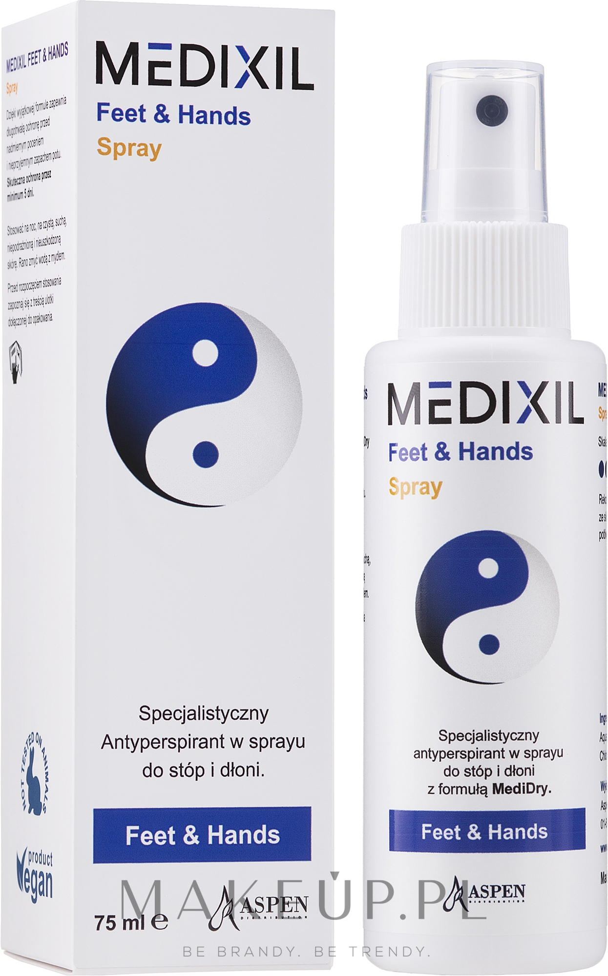 Antyperspirant w sprayu do stóp i dłoni - Medixil Antyperspirant Feet & Hands Spray — Zdjęcie 75 ml