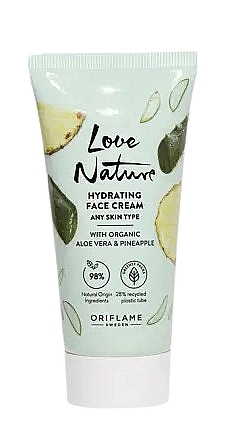 Nawilżający krem do twarzy z organicznym aloesem i ananasem - Oriflame Love Nature Hydrating Face Cream — Zdjęcie N1