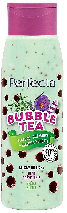 Balsam do ciała Silne odżywienie Szafran, rozmaryn + zielona herbata - Perfecta Bubble Tea — Zdjęcie N1