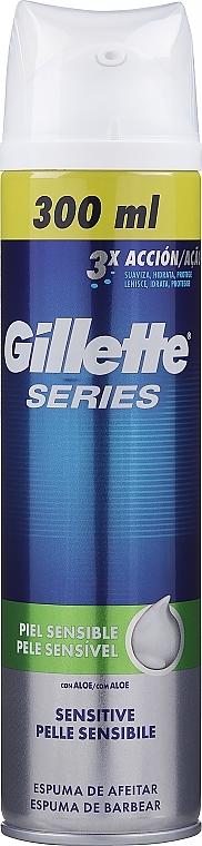 Pianka do golenia do skóry wrażliwej z aloesem dla mężczyzn - Gillette Series Sensitive Shave Foam — Zdjęcie N6