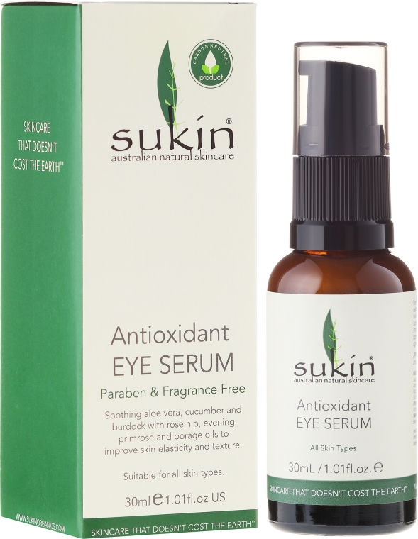 Antyoksydacyjne serum do skóry wokół oczu - Sukin Antioxidant Eye Serum