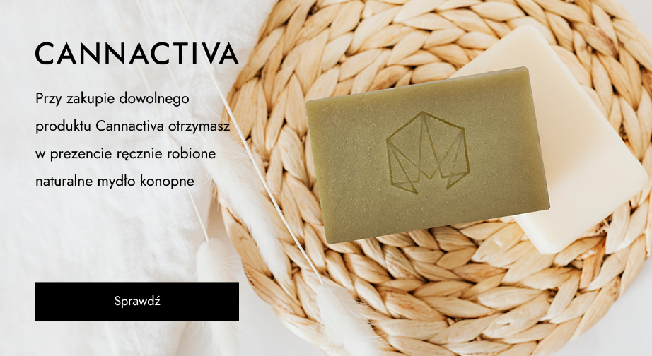 Przy zakupie dowolnego produktu Cannactiva otrzymasz w prezencie ręcznie robione naturalne mydło konopne.