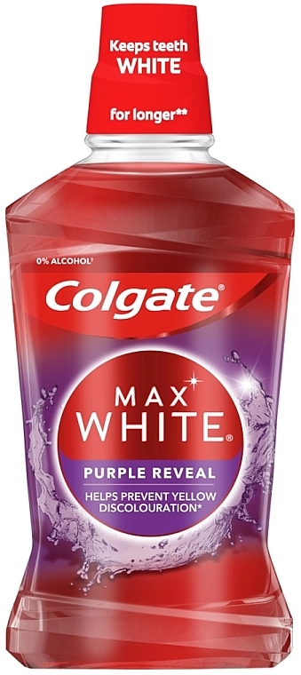 Płyn do płukania jamy ustnej - Colgate Max White Purple Reveal  — Zdjęcie N1