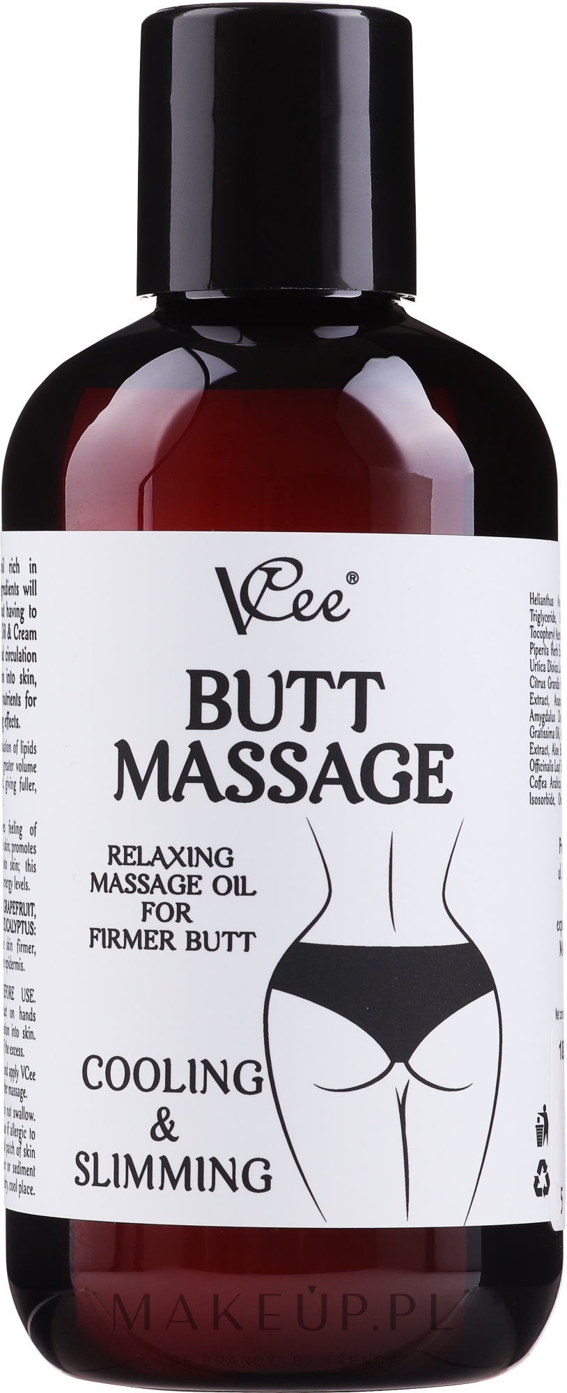 Relaksujący olejek do masażu pośladków - VCee Butt Massage Relaxing Massage Oil For Firmer Butt — Zdjęcie 200 ml