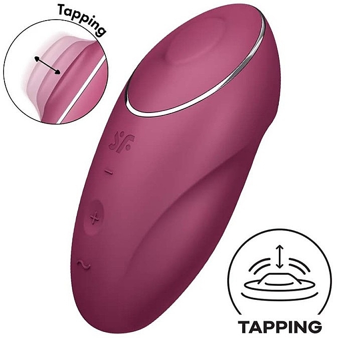 Stymulator łechtaczki, czerwony - Satisfyer Tap & Climax 1 Red — Zdjęcie N2