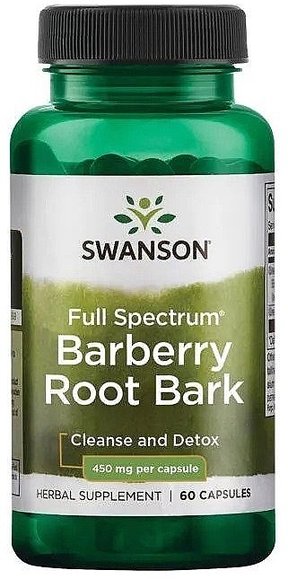 Suplement diety Kora korzenia berberysu - Swanson Full Spectrum Barberry Root Bark 450 mg — Zdjęcie N1