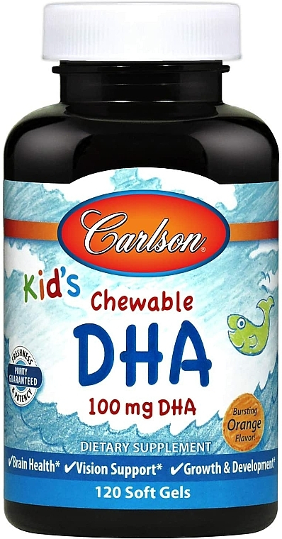 Witaminowe żelki z kwasem DHA dla dzieci - Carlson Labs Kid's Chewable DHA — Zdjęcie N1