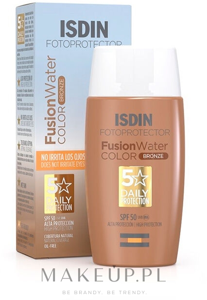 Nawilżający krem tonujący z filtrem przeciwsłonecznym - Isdin Fusion Water Colour Light SPF50 — Zdjęcie Bronze
