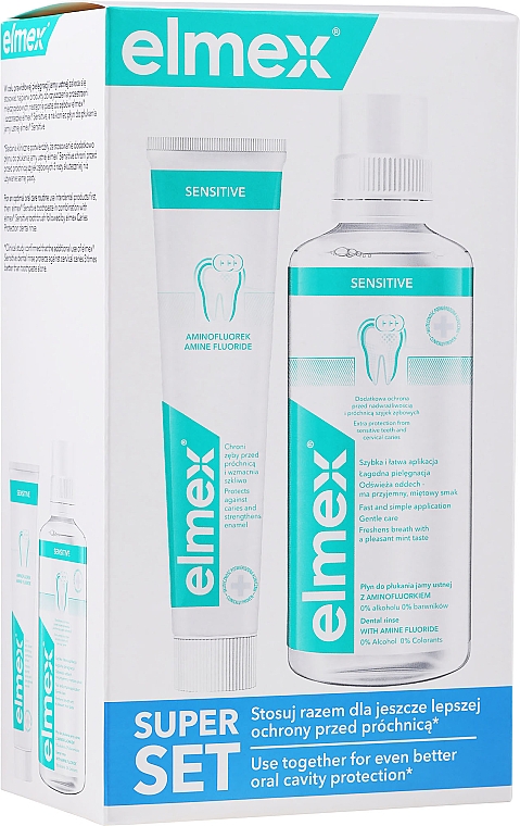 Zestaw - Elmex Sensitive Set (water/400ml + toothpaste/75ml) — Zdjęcie N1