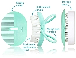 Zestaw do skóry głowy dla niemowląt Grzebyczek + szczotka - Frida Baby Head-Hugging Hairbrush + Comb Set — Zdjęcie N3