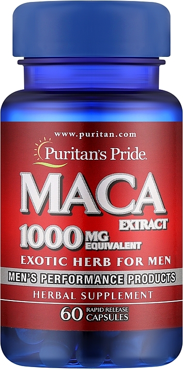 Suplement diety dla mężczyzn Maca, 1000 mg - Puritan's Pride Maca Extract 1000mg Capsules — Zdjęcie N1