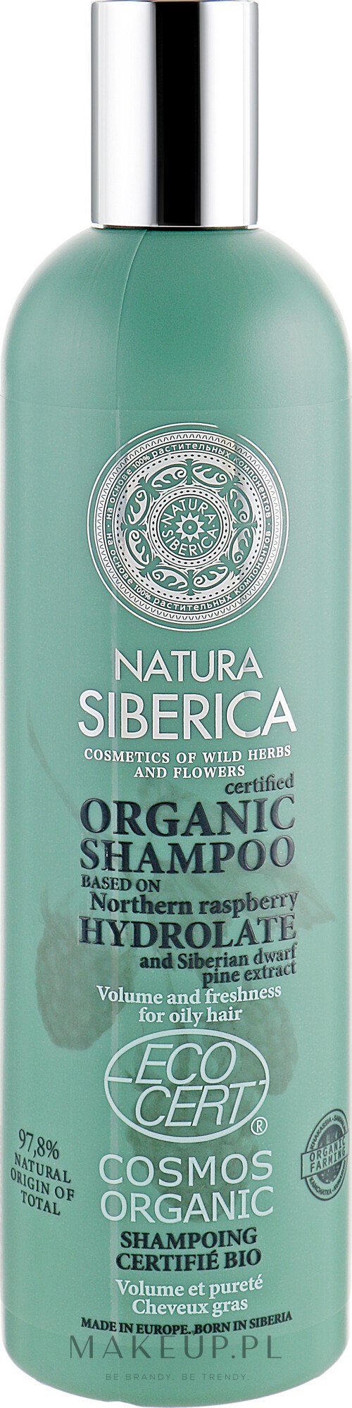 Organiczny szampon do włosów przetłuszczających się z hydrolatem - Natura Siberica Certified Organic Volume & Freshness Shampoo — Zdjęcie 400 ml