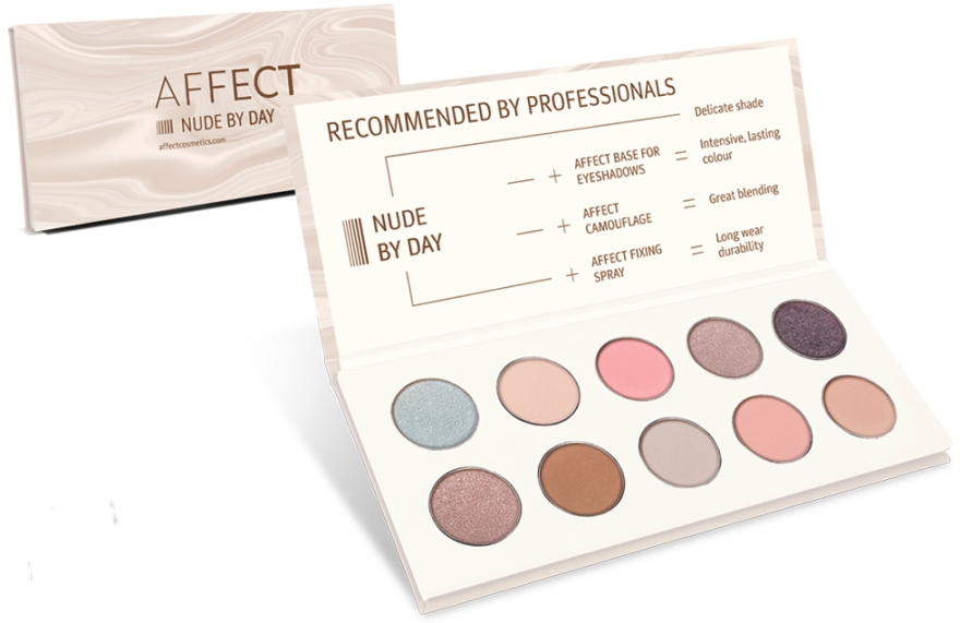Paletka prasowanych cieni do powiek - Affect Cosmetics Nude By Day Eyeshadow Palette — Zdjęcie N1