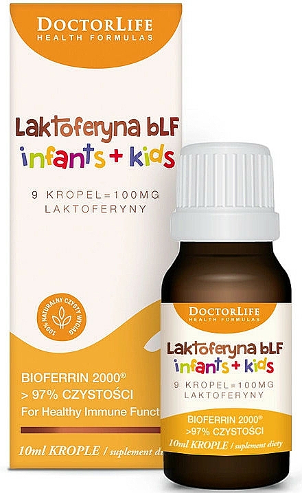 Suplement diety Laktoferyna 100 mg - Doctor Life Laktoferyna Infants + Kids — Zdjęcie N1