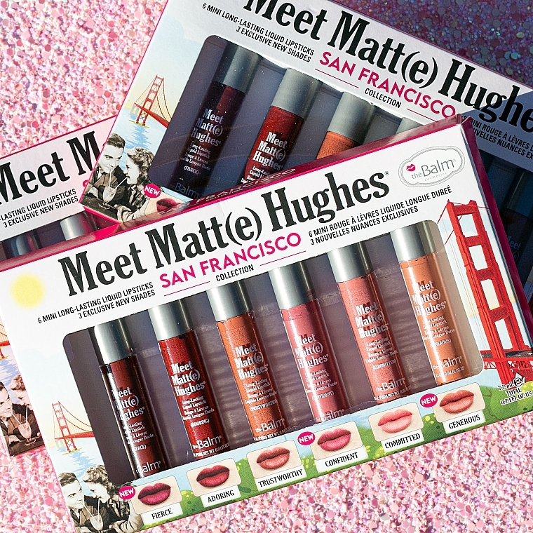 Zestaw matowych pomadek w płynie - TheBalm Meet Matt(e) Hughes Mini Kit San Francisco (lipstick/6x1,2ml) — Zdjęcie N7