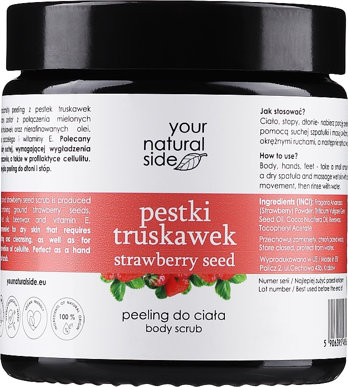 WYPRZEDAŻ 100% naturalny drobnoziarnisty peeling z pestek truskawek - Your Natural Side * — Zdjęcie N1