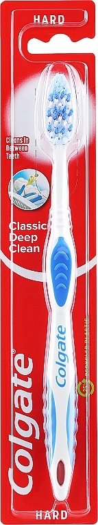 Twarda szczoteczka do zębów, niebieska - Colgate Classic Deep Clean Hard — Zdjęcie N1