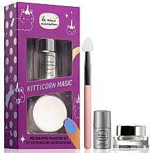 Kup Zestaw do pielęgnacji włosów - Le Mini Macaron Kitticorn Magic Holographic Manicure Set (poweder/1g + top/coat/5ml + tool/1pics)