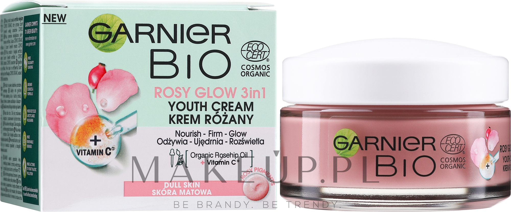 Odżywczy krem różany do skóry matowej - Garnier Bio Cream Rose — Zdjęcie 50 ml