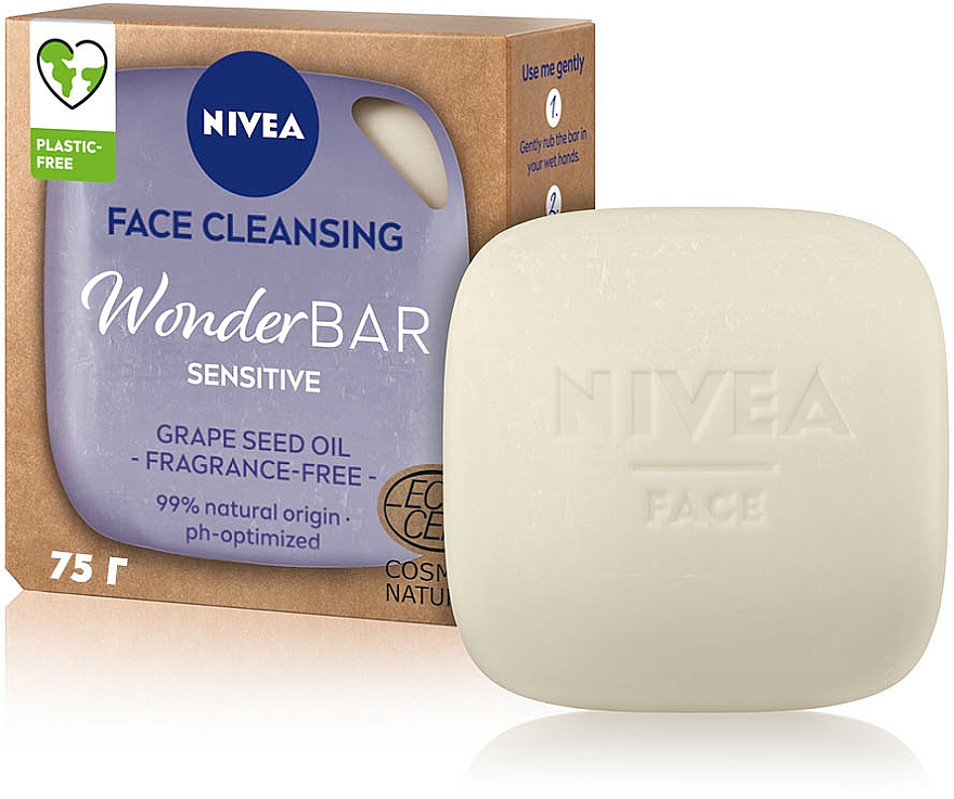 Naturalne mydełko do mycia twarzy dla skóry wrażliwej - NIVEA WonderBar Sensitive Face Cleansing — Zdjęcie N3